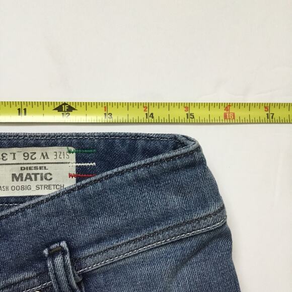Diesel Matic Wash 008IG_Stretch W26 L32 Blue Women's Jeans Low Rise Straight - Picture 11 of 11